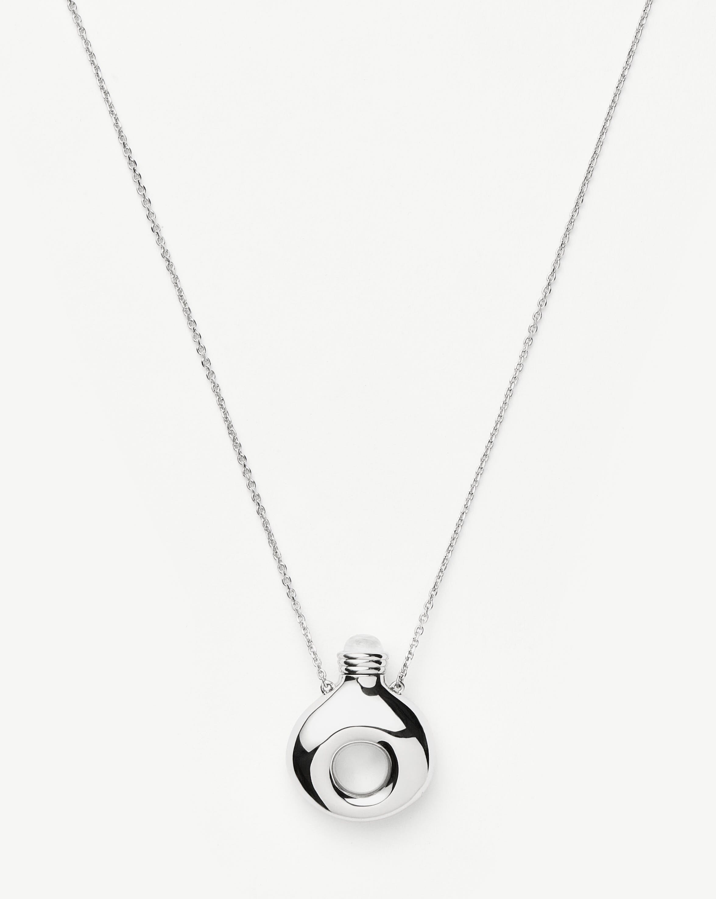 Message in a Bottle Molten Pendant Necklace - Silver Plated Jewelry for Women, Unique Gift for Her, Birthday, Anniversary, Valentine's Day - Perfect for Romantic Occasions & Everyday Wear