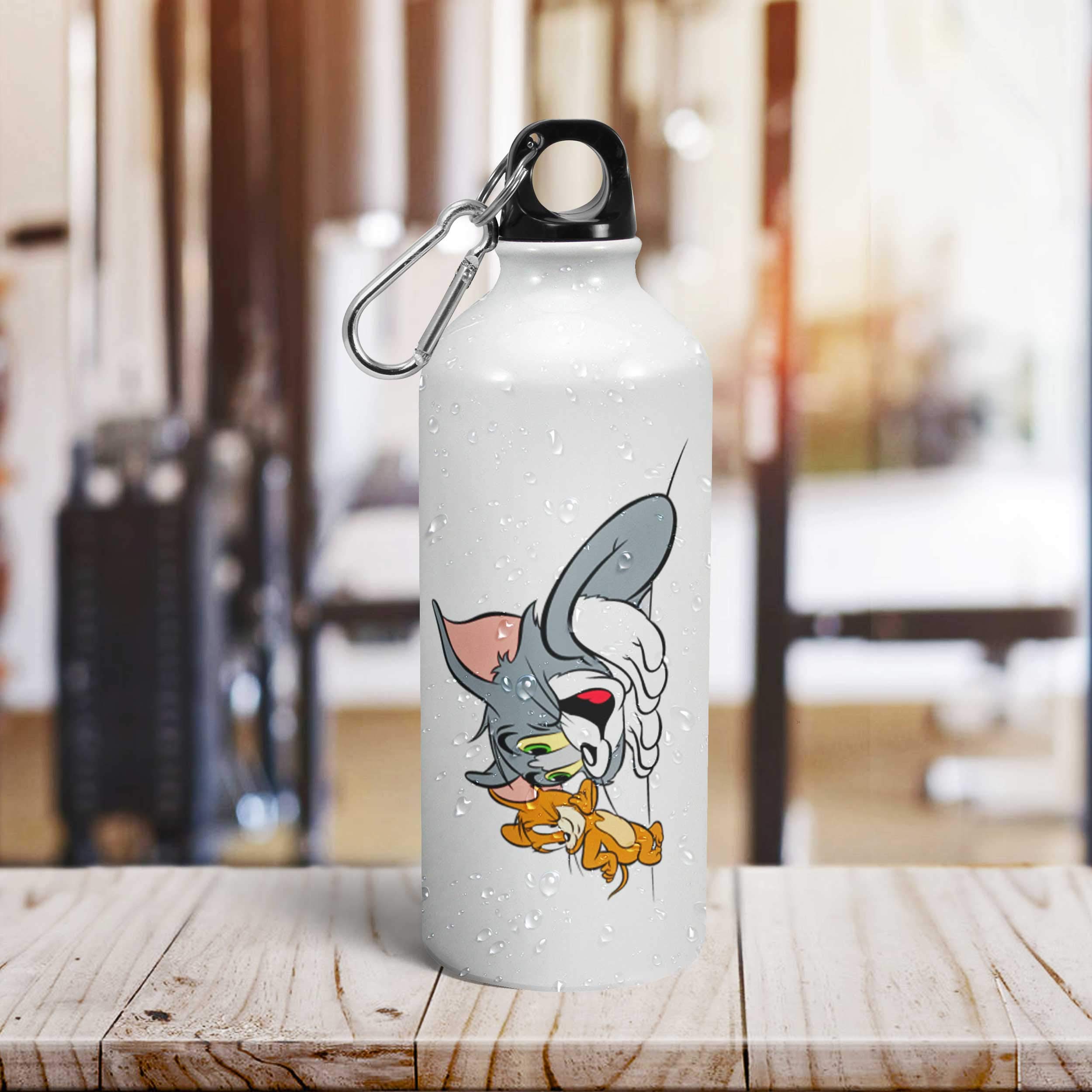 Tee Mafia® Tom & Jerry Insulated Water Bottle - 600ml Leak-Proof Cartoon Sipper Bottle for Kids & Adults | BPA-Free, Multicolor Design | Perfect for School, Gym, Travel & Outdoor Activities