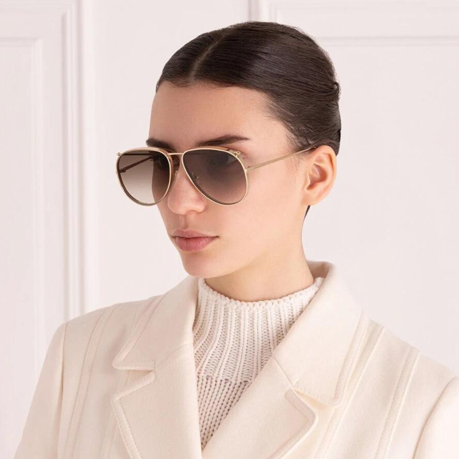 Alexander McQueen Brown Gold Metal Sunglasses for Women - Luxury Designer Shades for Fashion & Outdoor Activities