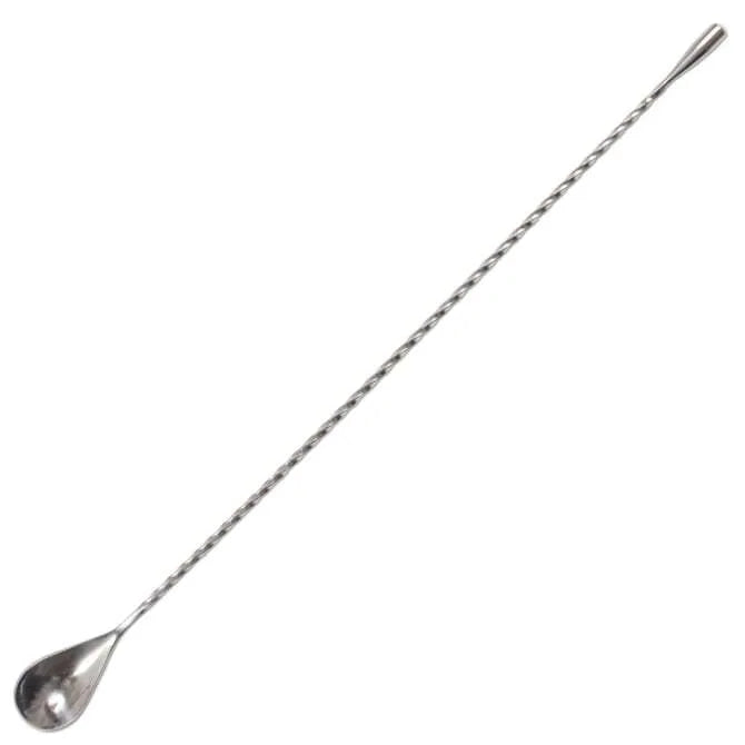 Barfly Professional Bar Spoon with Teardrop End - 15 3/4 Inch Stainless Steel Cocktail Mixing Tool for Bartenders & Home Bars - Perfect for Stirring, Layering & Garnishing Cocktails