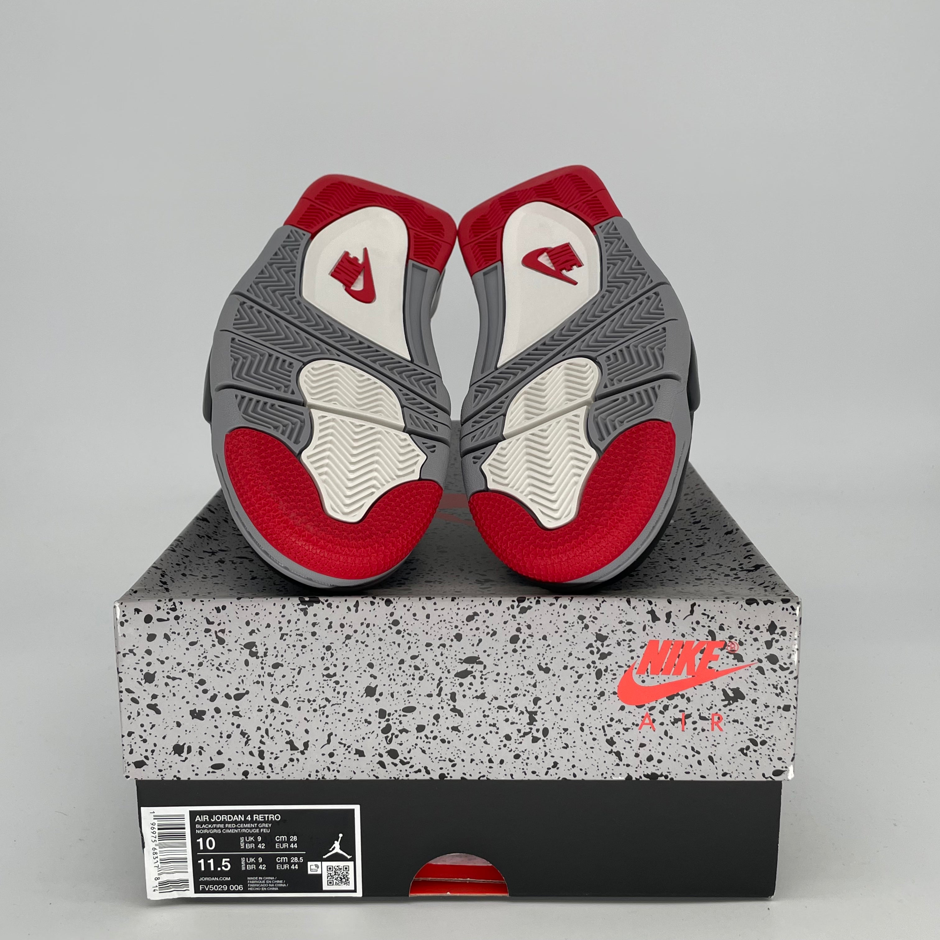 Original Air Jordan 4 Bred Reimagined Men's Basketball Shoes - Size 10 & 11.5 Women's (FV5029-006) - Retro Sneakers for Streetwear & Basketball Games