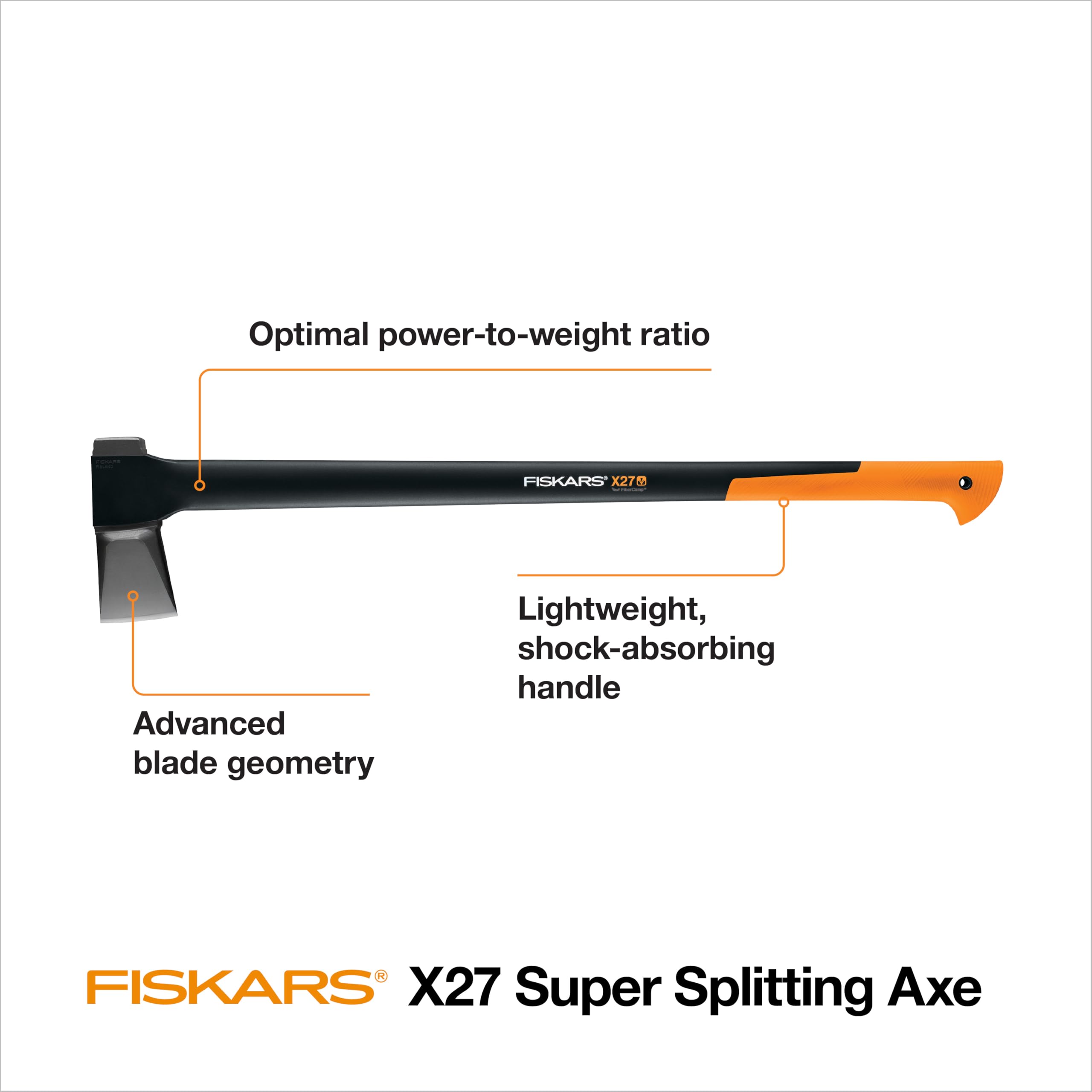 Fiskars X27 Super Splitting Axe 36-Inch with Hatchet Bundle - Heavy Duty Wood Chopping Tool for Firewood, Camping & Outdoor Survival Gear