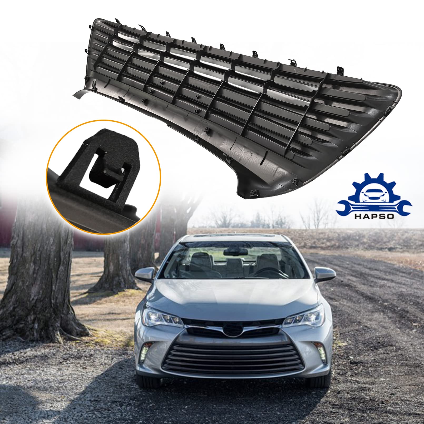 Pearl Grey Front Bumper Lower Grille Replacement for 2015-2017 Toyota Camry LE/XLE Models | ABS Plastic TO1036158 & 5311206260 | Perfect for Car Restoration & Custom Upgrades