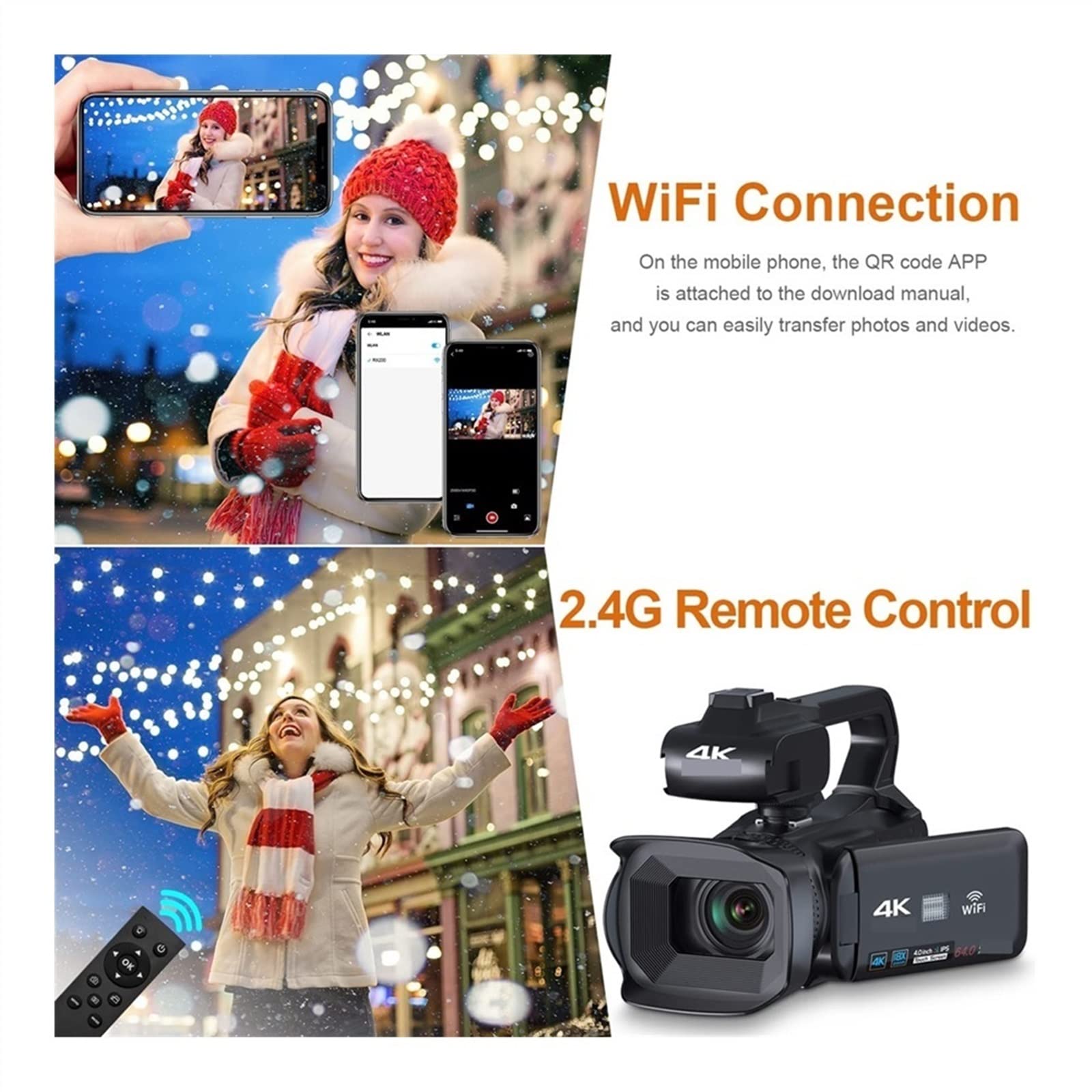 AUBEST 4K Camcorder - 18X Zoom Vlog Camera for YouTube & Streaming