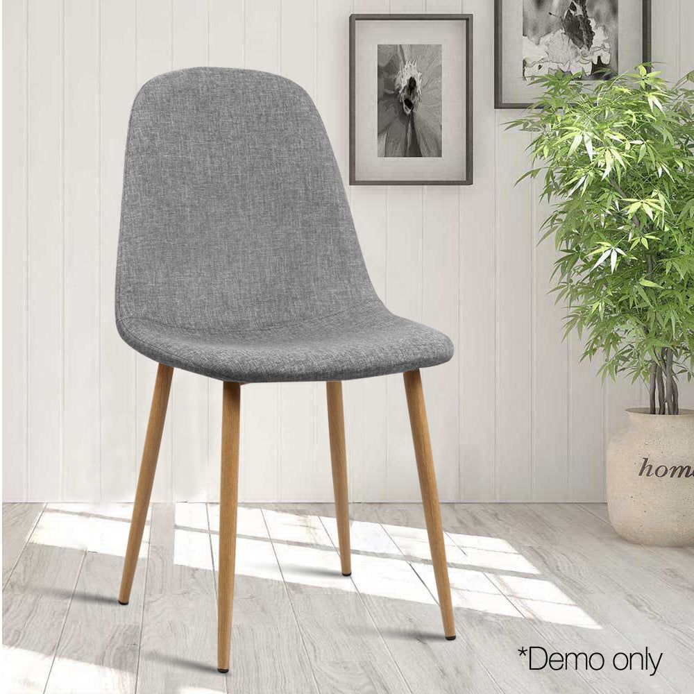 Adamas Fabric Dining Chairs Set of 4 - Light Grey Modern Upholstered Chairs for Dining Room, Kitchen, and Breakfast Nook