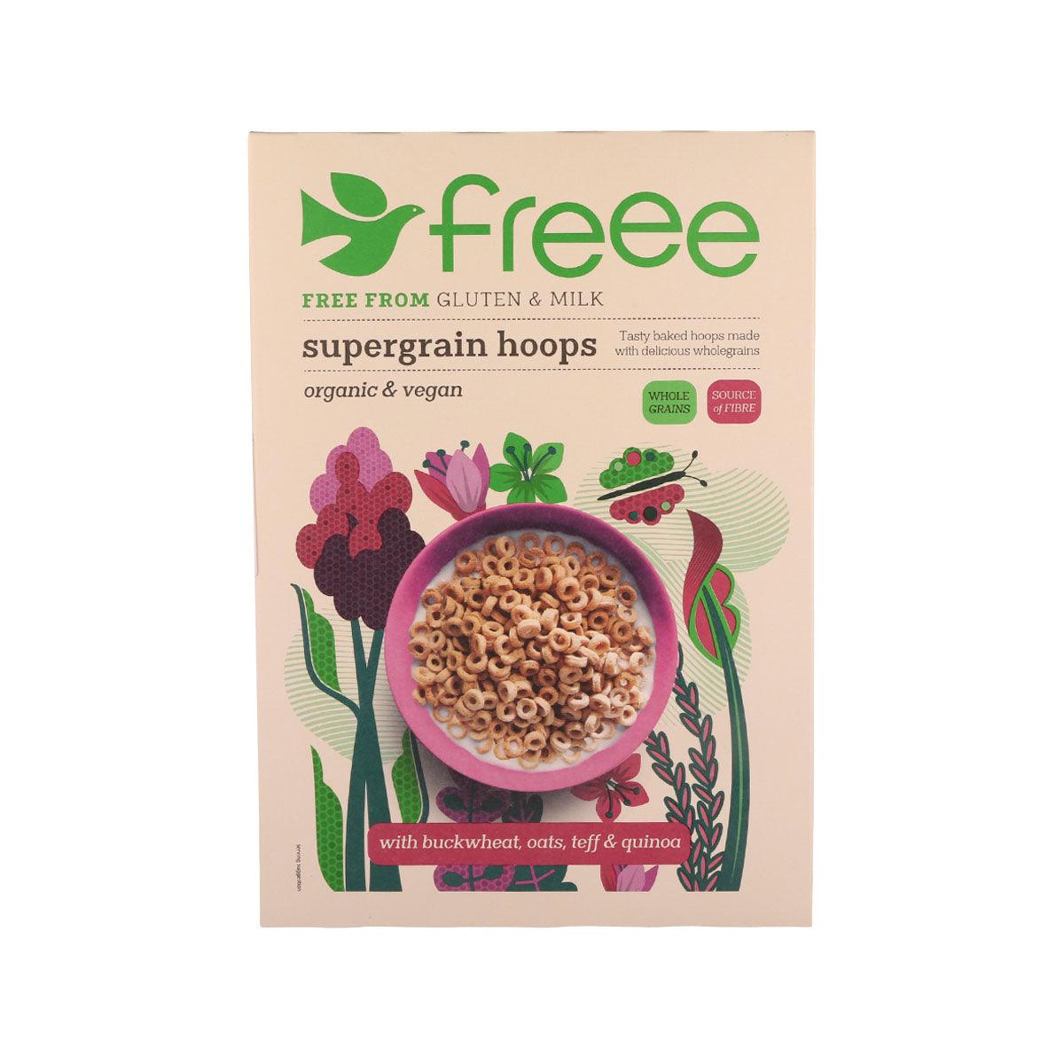 DOVES FARM Freee Gluten Free Organic Supergrain Hoops Cereal (300g) - Healthy Breakfast for Kids & Adults, Vegan & Allergy-Friendly Snack for School, Office or On-the-Go
