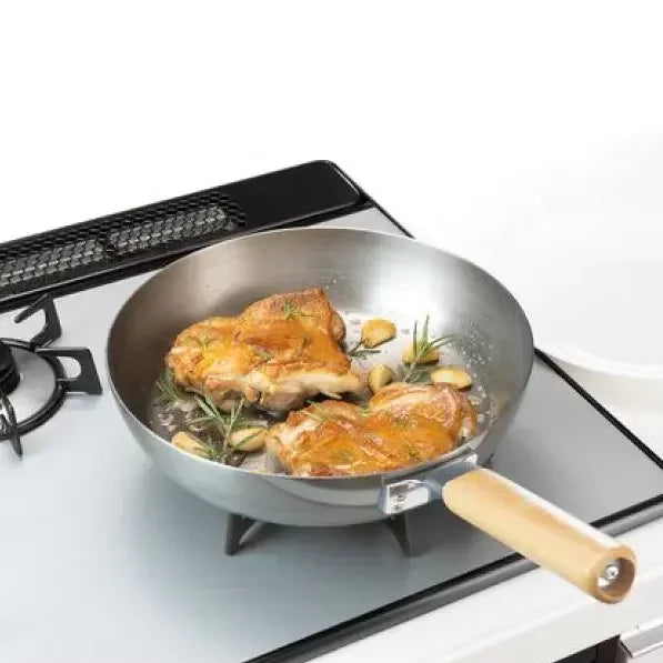 Premium Chitose Japanese Iron Non-Stick Frying Pan 26cm - IH Compatible, Healthy Cooking for Stir Fry, Omelets & Pancakes - Perfect for Home Chefs & Professional Kitchens