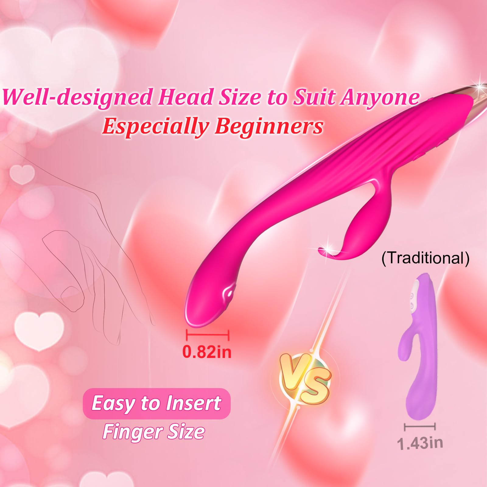 Best G Spot Vibrator with Clitoral Stimulator - Small Rose Rabbit Sex Toy for Women & Couples - Slim G Spot Dildo Wand for Beginners - Perfect for Her Pleasure, Solo Play & Intimate Couples Moments