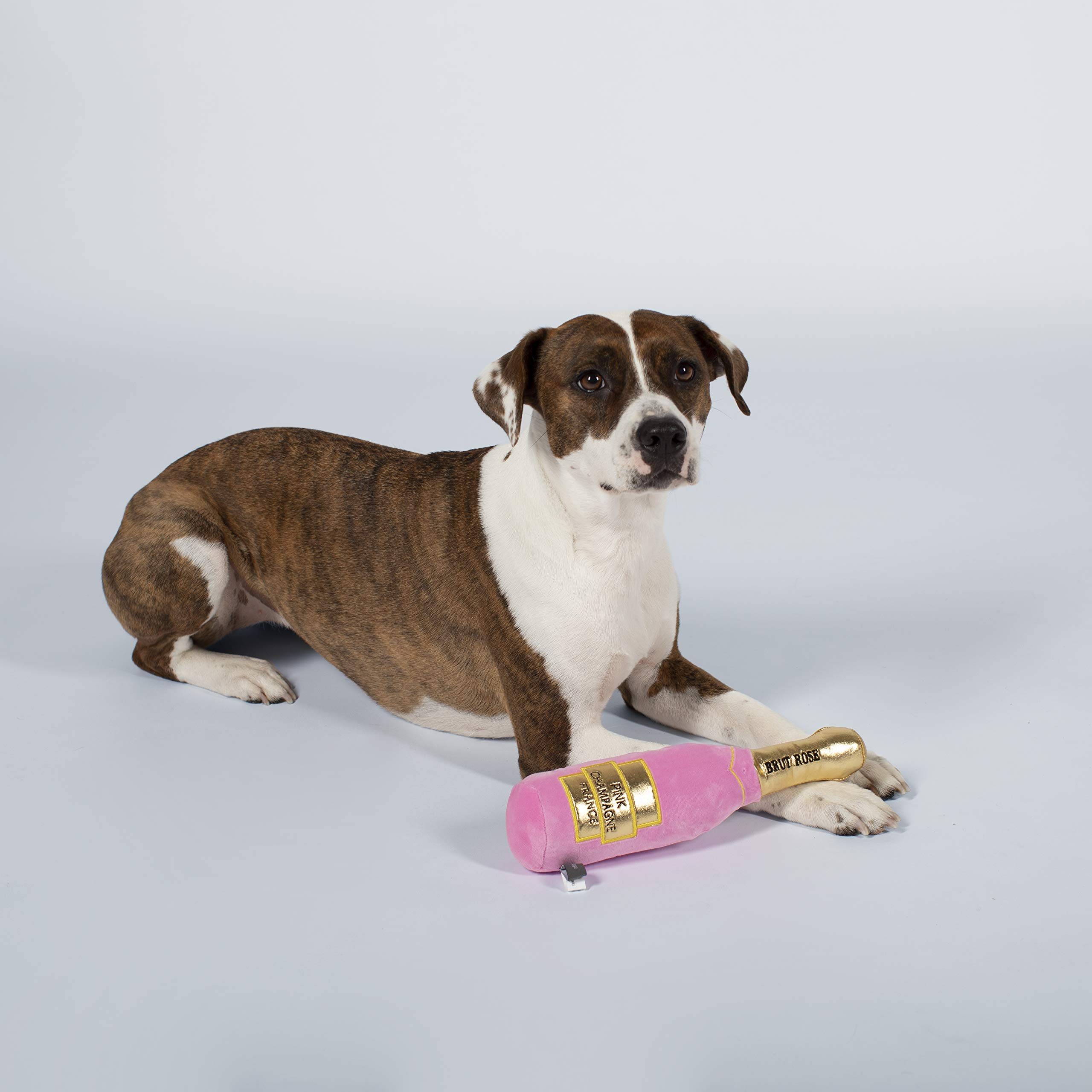 Fringe Studio Brut Rose Champagne Plush Dog Toy - Soft & Durable Pet Chew Toy for Small & Medium Dogs - Perfect for Playtime, Training & Gifting (289391)