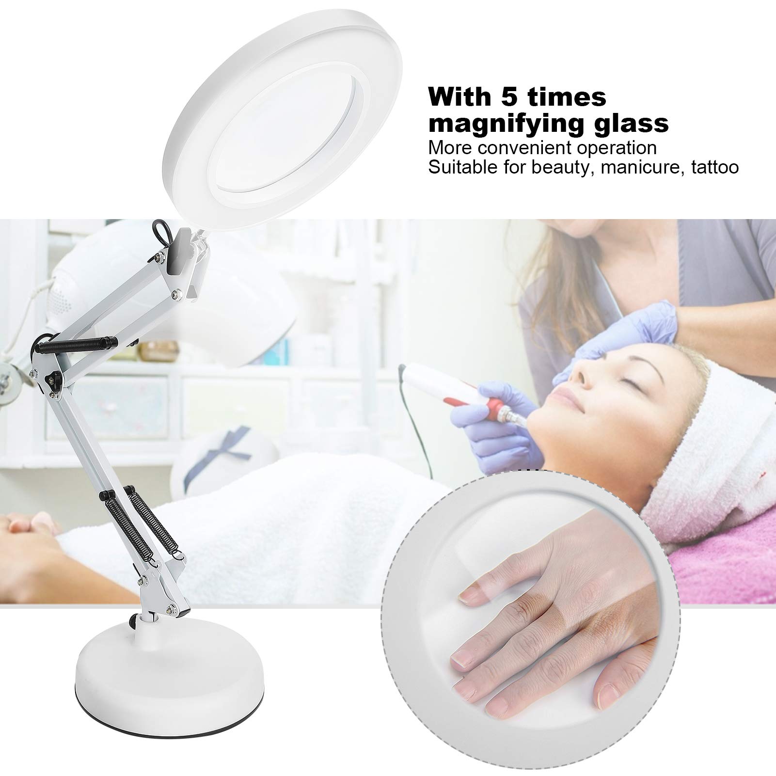 3-in-1 Magnifier Lamp with Adjustable Brightness & 3 Color Temperatures - USB Powered LED Desk Lamp for Nail Art, Makeup, Reading & Crafts | Perfect for Beauty Salon, Home Office & Study Room