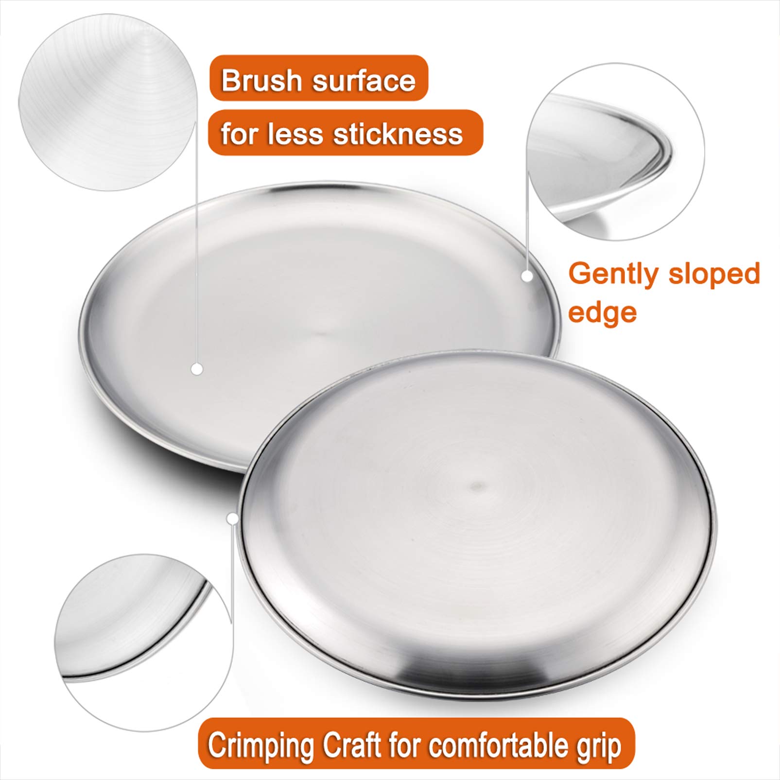 P&P CHEF 10-Inch Stainless Steel Pizza Pans Set of 3 - Rust-Free, Heavy Duty Round Pizza Tray for Oven Baking, Roasting & Grilling | Dishwasher Safe & Healthy Non-Toxic | Perfect for Home Kitchen, Restaurant & Outdoor BBQ Cooking
