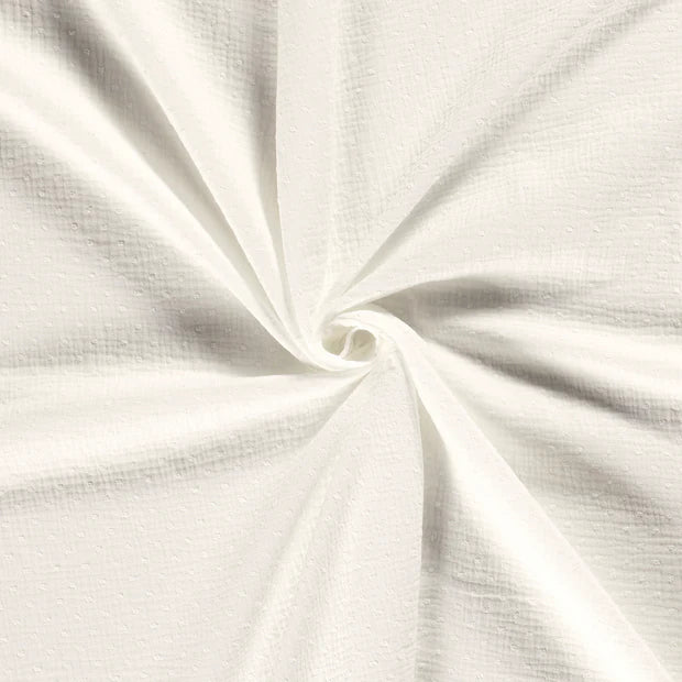 Dobby Gauze Fabric - Off White Color - Perfect for DIY Crafts, Home Decor & Fashion Sewing Projects