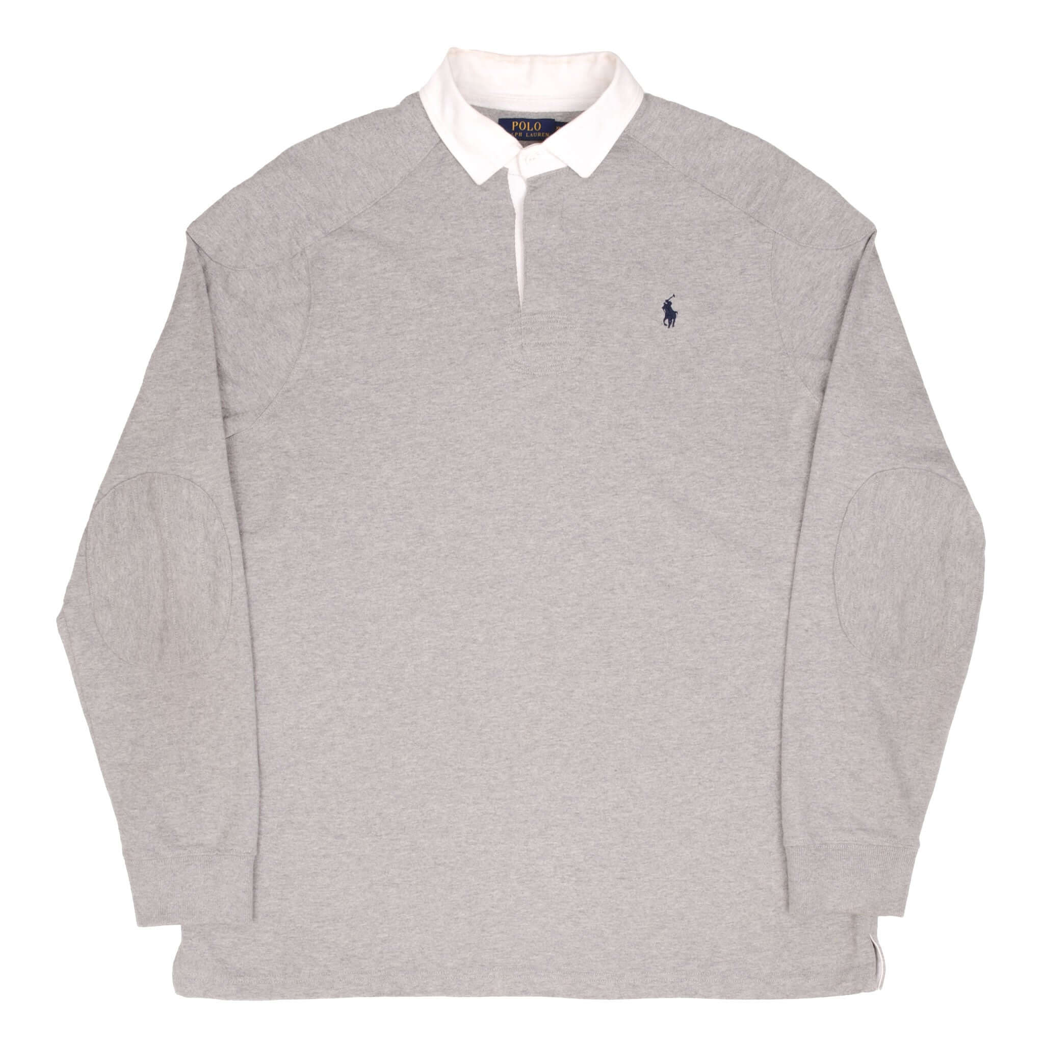 Ralph Lauren Men's Grey Rugby Polo Shirt - Size XL - Classic Casual Wear for Golf, Work & Everyday Outfits