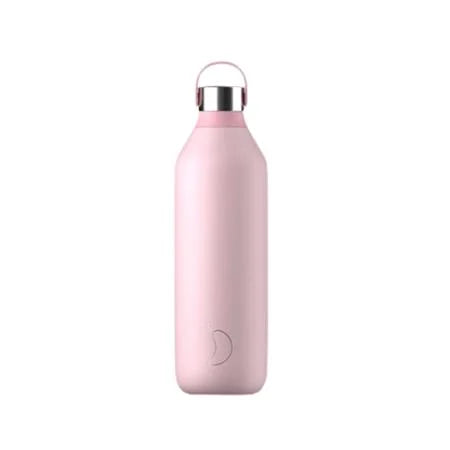 Chilly's Series 2 1L Reusable Water Bottle - Blush Pink | Vacuum Insulated Stainless Steel | Keeps Drinks Cold 24Hrs & Hot 12Hrs | Perfect for Gym, Hiking, Office & Travel