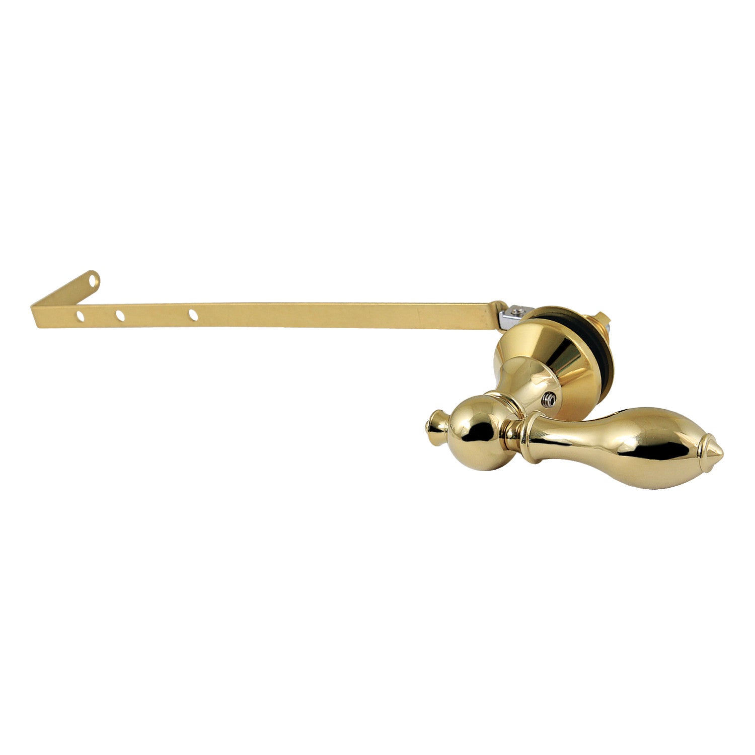Universal Toilet Tank Lever - Front or Side Mount, Polished Brass Finish - Perfect for Bathroom Renovations & DIY Plumbing Repairs