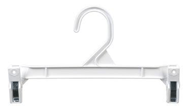 Plastic Pinch Clip Skirt and Slack Hanger - 9.5 Inch White Clothes Clips for Organizing Pants, Skirts, and Dresses - Perfect for Closet, Laundry Room, and Travel Storage