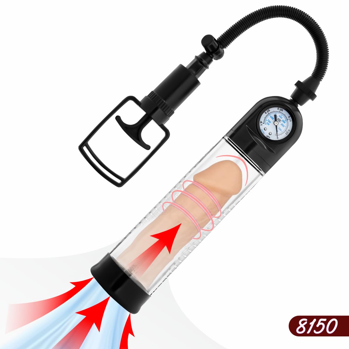 Premium Manual Penis Pump for Men - Vacuum Enlargement Device, Male Enhancement Extender, Adult Sex Toy for Stimulation & Training (Black) - Perfect for Solo Play & Couples Intimacy
