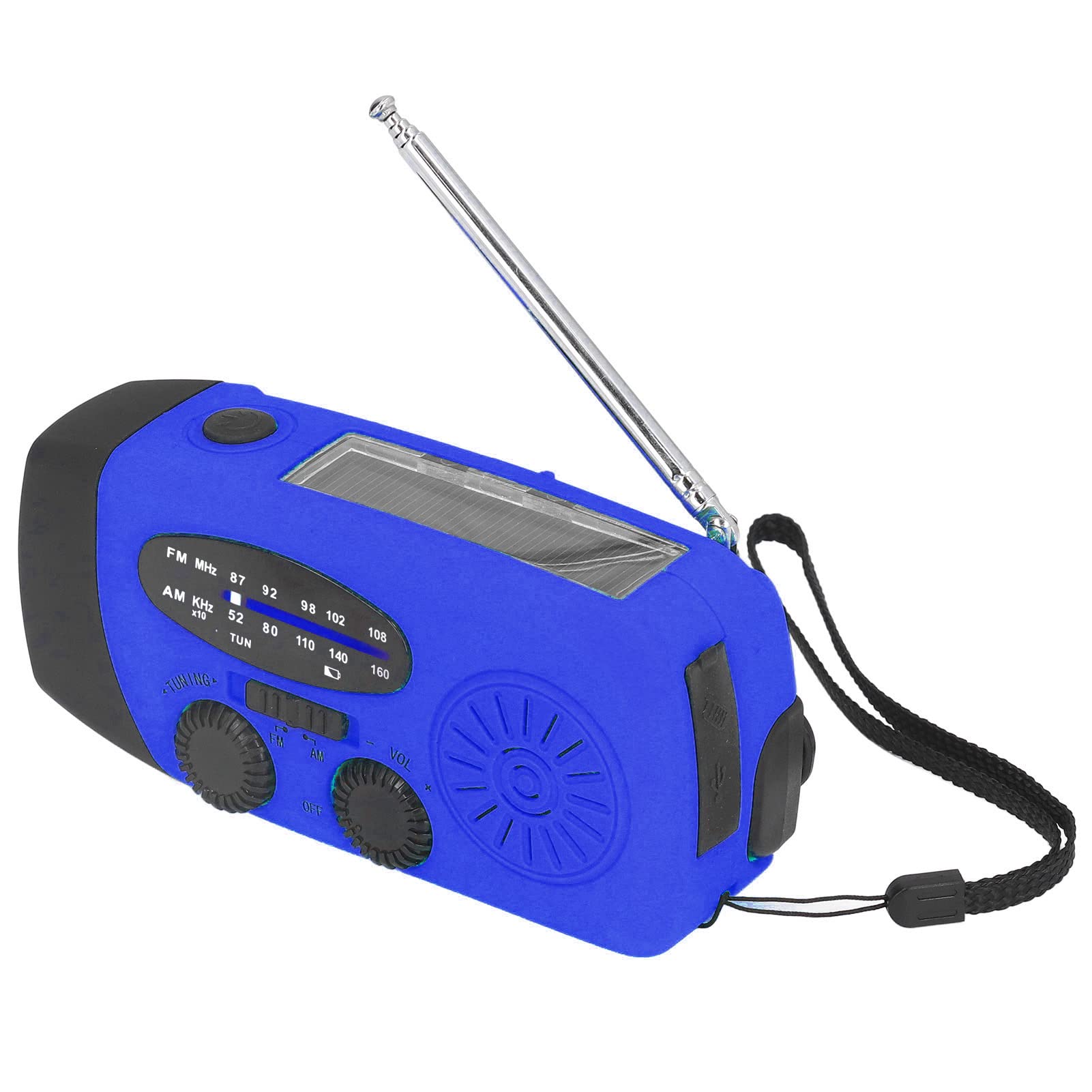 Solar Powered Emergency Radio with Hand Crank & USB Charging - IPX3 Waterproof, Portable AM/FM/NOAA Weather Radio, LED Flashlight & Power Bank - Perfect for Camping, Hiking, Outdoor Adventures & Emergency Preparedness