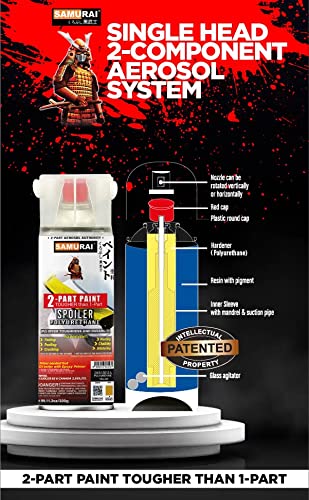 UV & Rust Resistant SAMURAI 2-Part Polyurethane Spray Paint for Car Spoilers - 11.3oz (3-Pack, Light Scarlet) | Automotive Touch-Up, DIY Car Modifications & Metal Protection