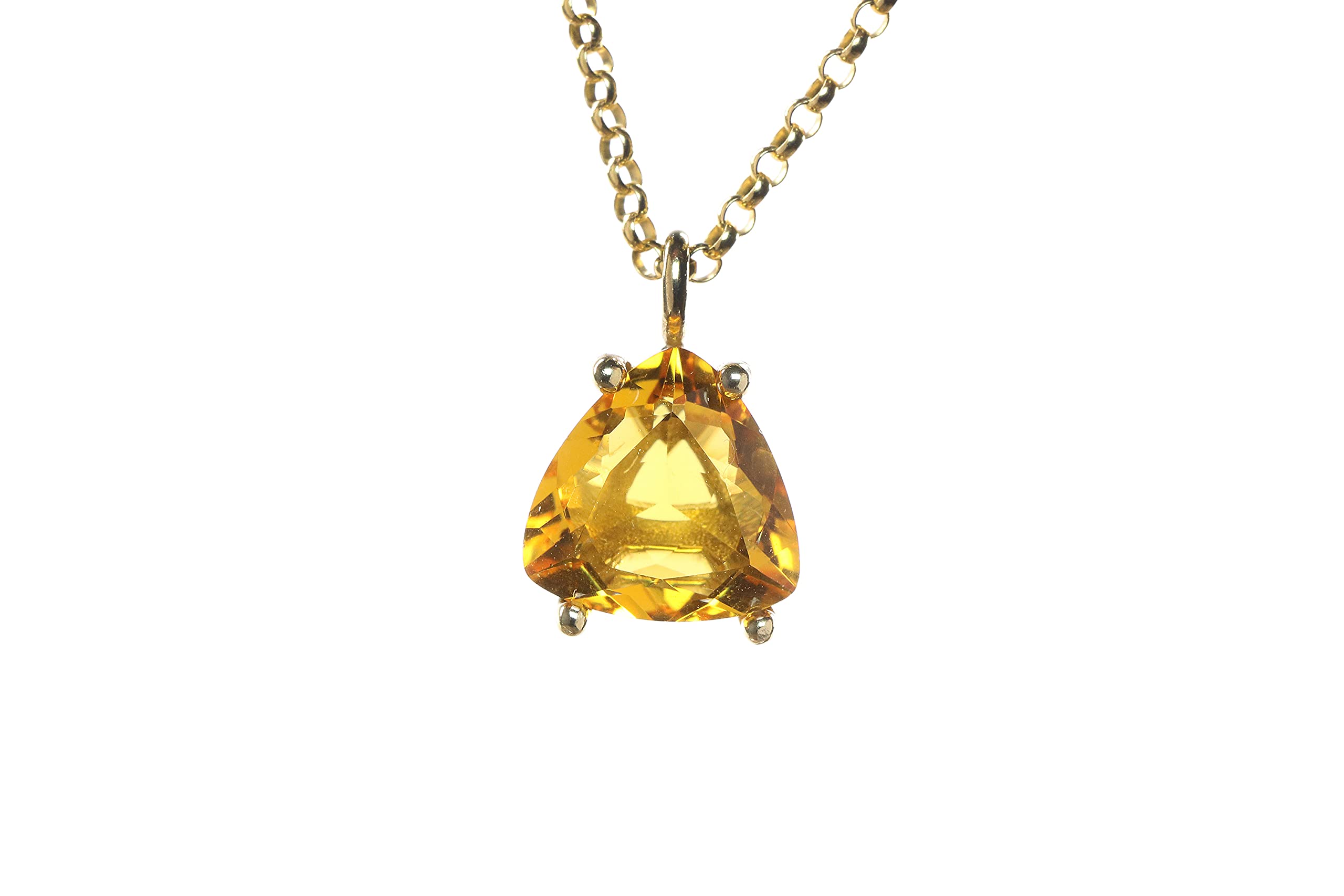 Anemone Trilliant Citrine Necklace - Elegant Crystal Pendant Jewelry for Women | Adjustable Chain Length | Perfect Gift for Birthday, Anniversary & Valentine's Day | Comes with Luxury Gift Box | Ideal for Office Wear, Date Night & Special Occasions