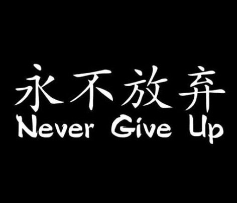 Never Give Up Chinese Symbol Decal Sticker - Premium Die Cut Vinyl Decal for Windows, Cars, Laptops & More - Motivational Car Stickers for Vehicles, Laptop Skins, Toolbox Decoration - Perfect for Home, Office & Personal Belongings