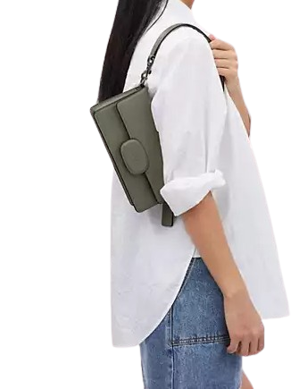 Coach Eliza Flap Crossbody Bag with Leather Covered Closure - Stylish & Compact Purse for Women, Perfect for Everyday Use, Work, and Travel