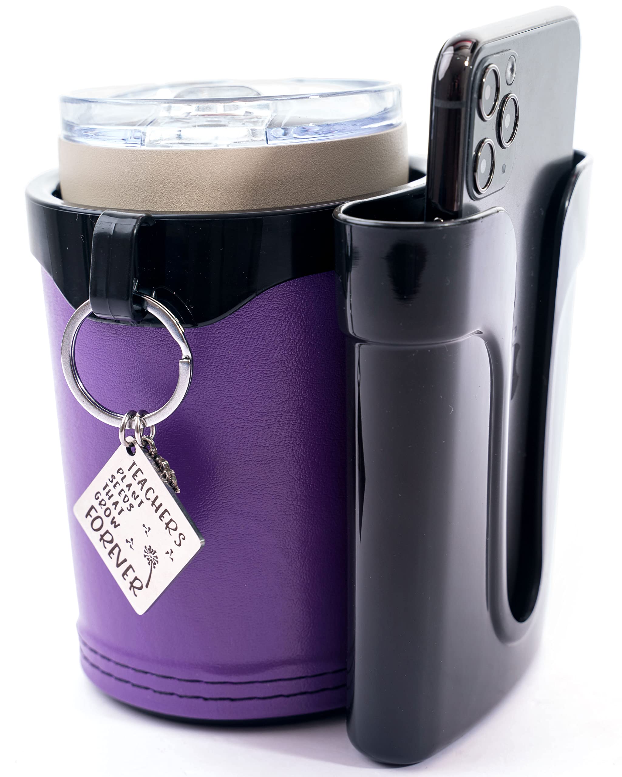 **Universal Bike Cup Holder & Phone Mount - Adjustable Handlebar Accessory for Bicycle, Motorcycle, Scooter, Boat - Purple (Perfect for Commuting, Outdoor Adventures & Water Sports)**