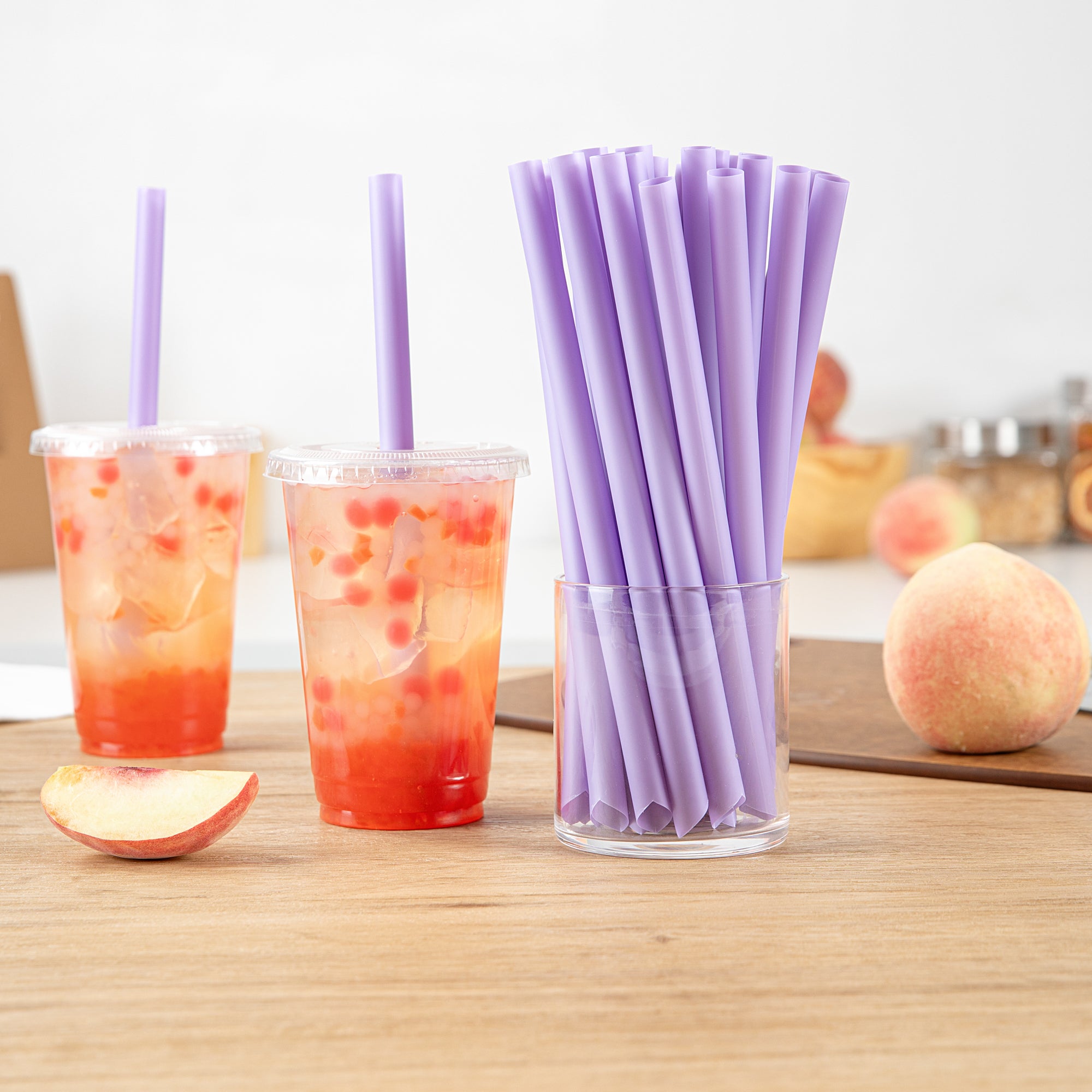Eco-Friendly Extra Wide Purple PLA Boba Straws - 9