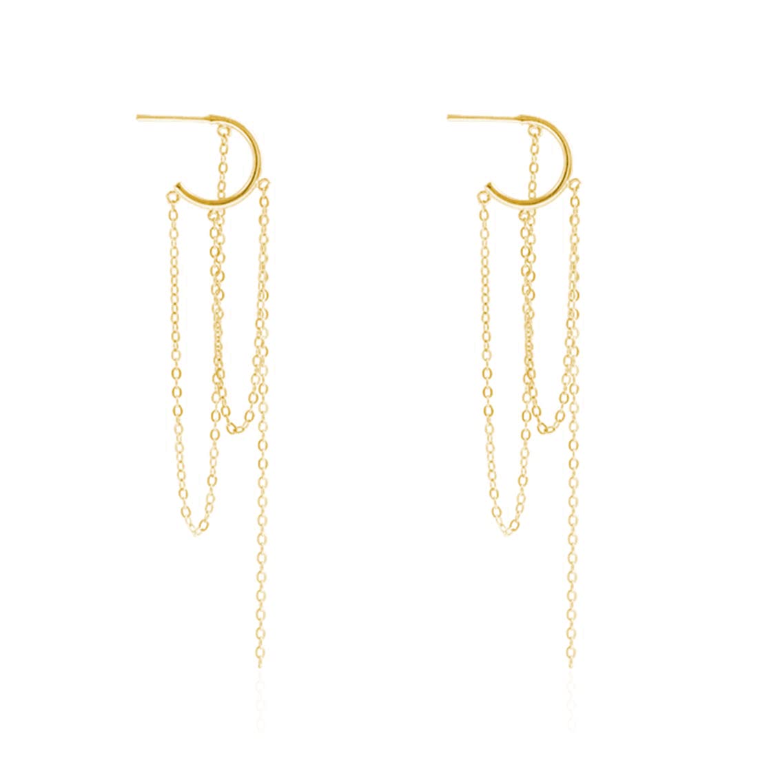 925 Sterling Silver Dangle Huggie Earrings for Women - Elegant Tassel Chain Earrings | Perfect Gift for Birthday, Anniversary & Everyday Wear