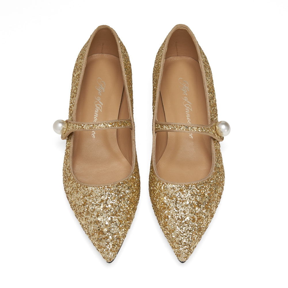 Thea Glitter 2.0 Gold Women's Fashion Sneakers - Stylish Comfortable Walking Shoes for Casual Outfits & Party Wear
