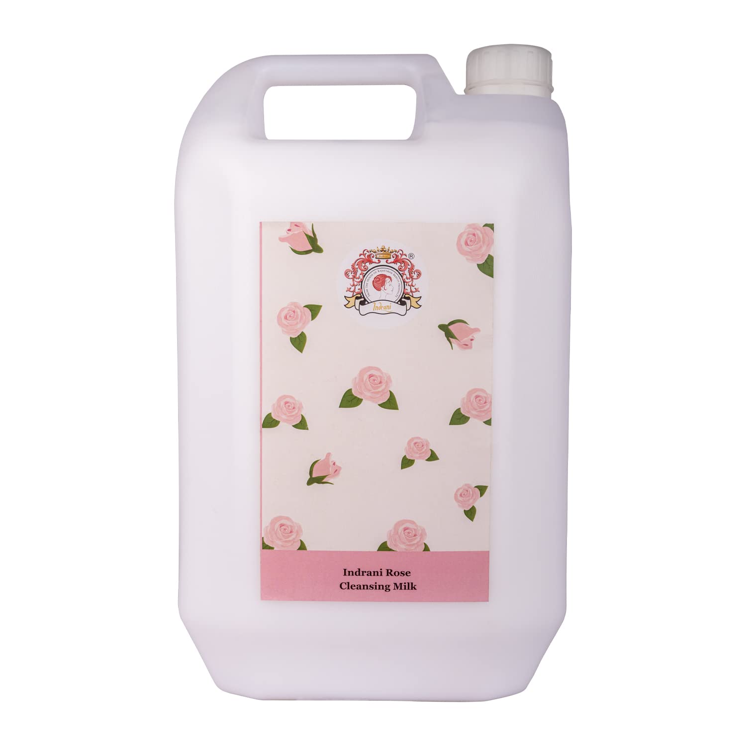 Indrani Cosmetics Rose Cleansing Milk - 5 Liter | Gentle Face Wash & Makeup Remover for Dry & Sensitive Skin | Perfect for Daily Skincare Routine & Spa Treatments