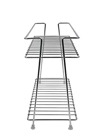 CR18 COLLECTION 2-Tier Stainless Steel Kitchen Corner Storage Rack | Space-Saving Countertop Organizer for Spices, Utensils & Cutting Boards (40