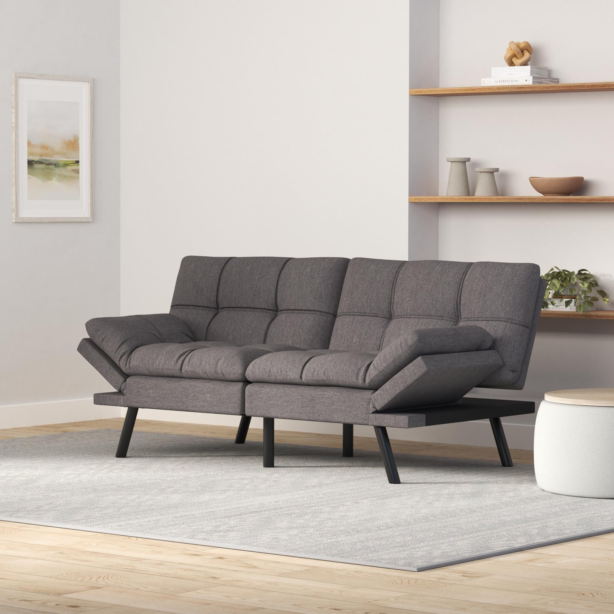 MUUEGM Convertible Futon Sofa Bed with Memory Foam - 71