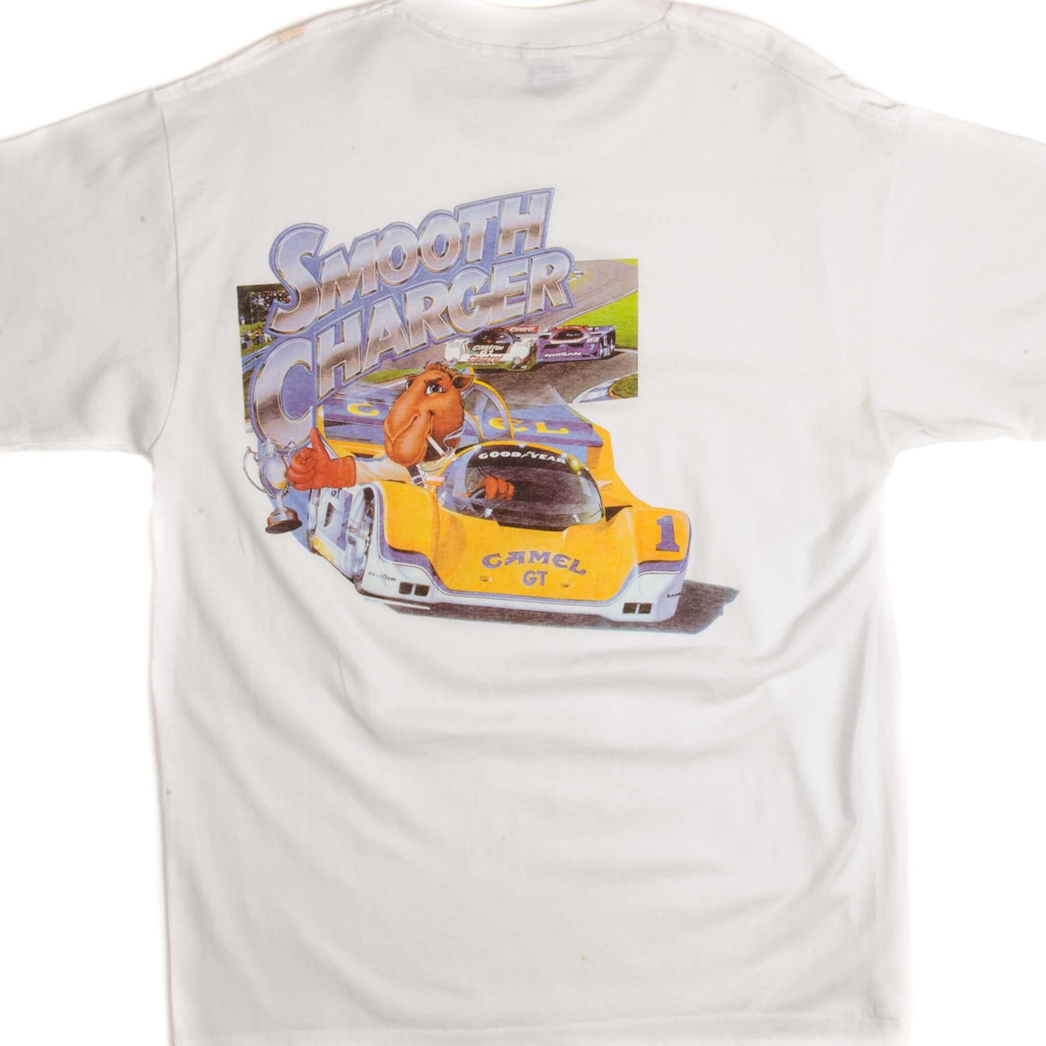 Vintage 1991 Camel Nissan Grand Prix of Miami T-Shirt - Size Large - Made in USA - Retro Racing Tee for Men & Women - Perfect for Casual Wear, Vintage Lovers, and Motorsport Fans