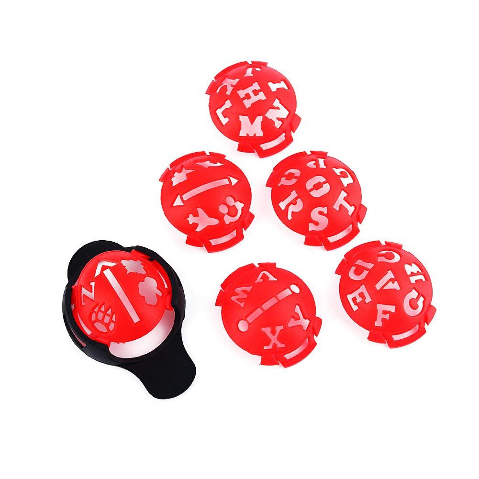 6-in-1 Golf Ball Line Marker Tool - 6Pcs Red Golf Ball Scriber & Alignment Template for Putting Practice | Perfect for Golf Training, Tournament Play & DIY Ball Marking