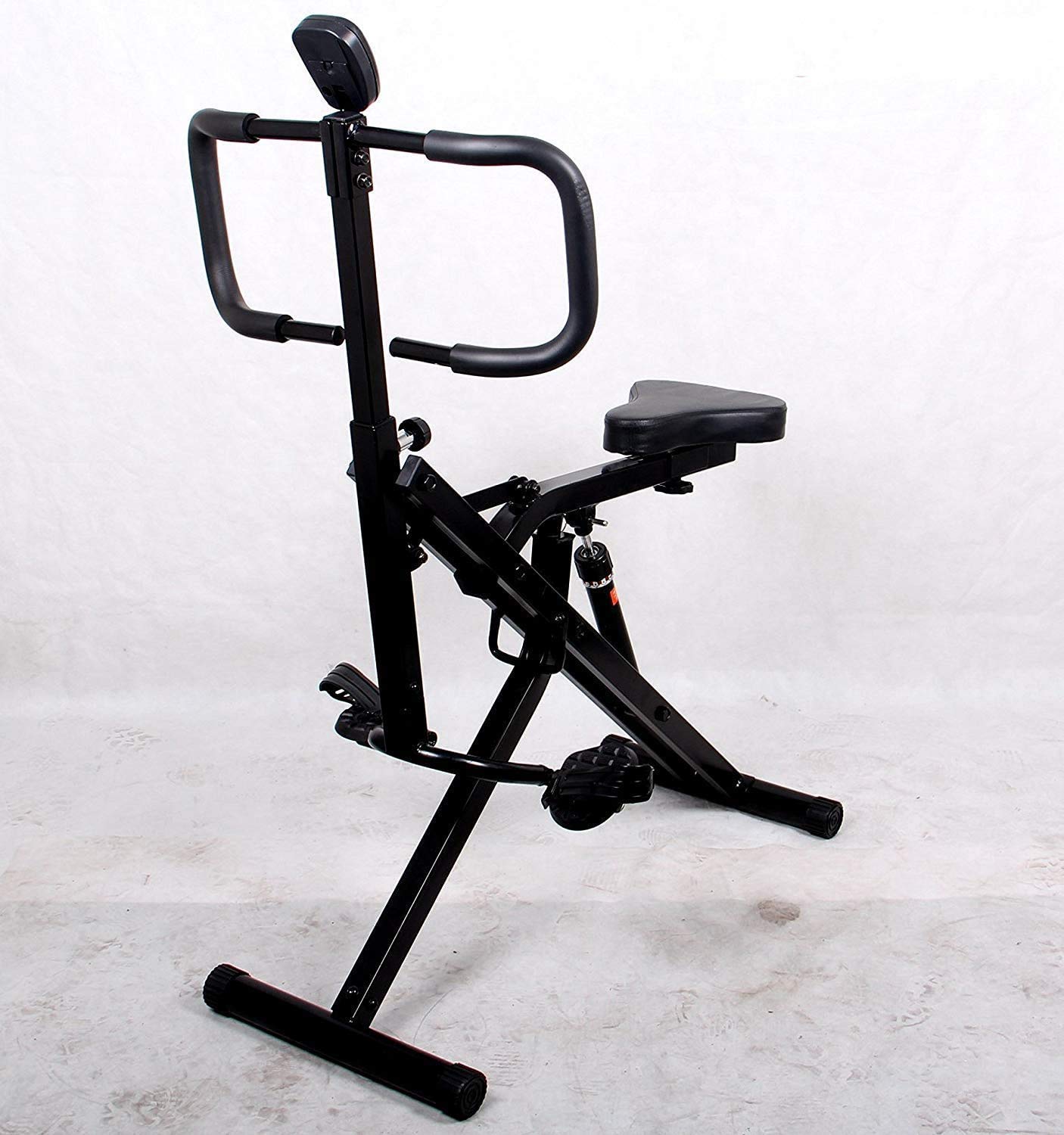 Power Rider Ab Core Squat Glute Exercise Machine - Home Gym Equipment for Abdominal Crunch, Cardio & Full Body Workout with LCD Monitor - Perfect for Home Fitness, Toning & Weight Loss
