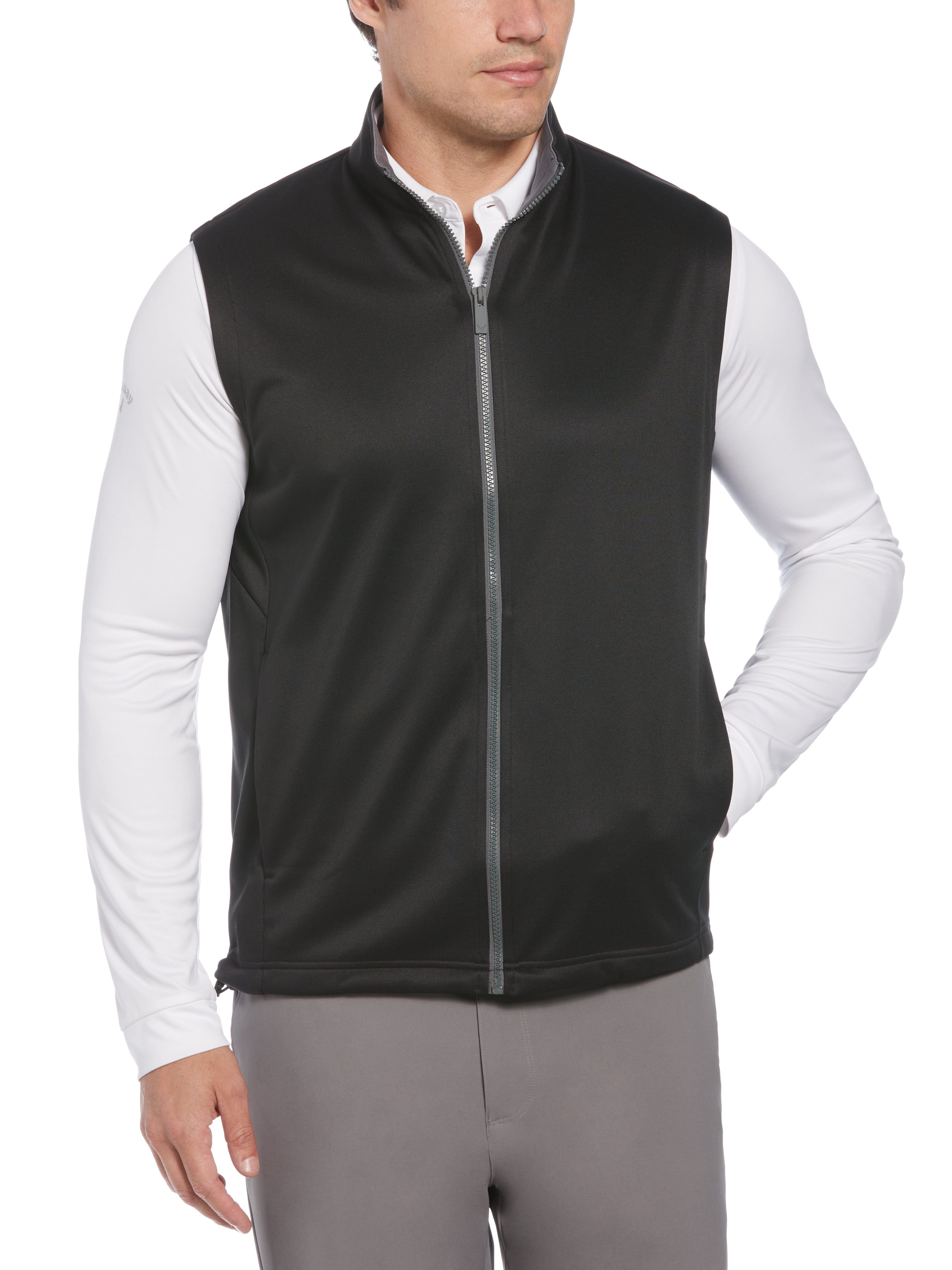 Men's Lightweight Full Zip Chevron Back Golf Vest - Breathable & Stylish for Golfing, Running & Outdoor Activities