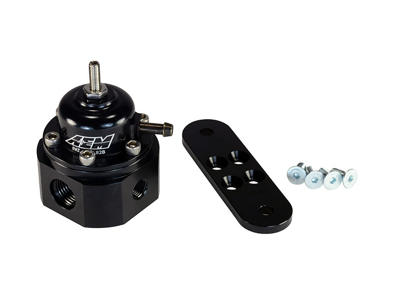 AEM Universal Black Adjustable Fuel Pressure Regulator - High Performance Fuel Pressure Control for Cars, Trucks & SUVs - Perfect for Racing, Tuning & Engine Upgrades