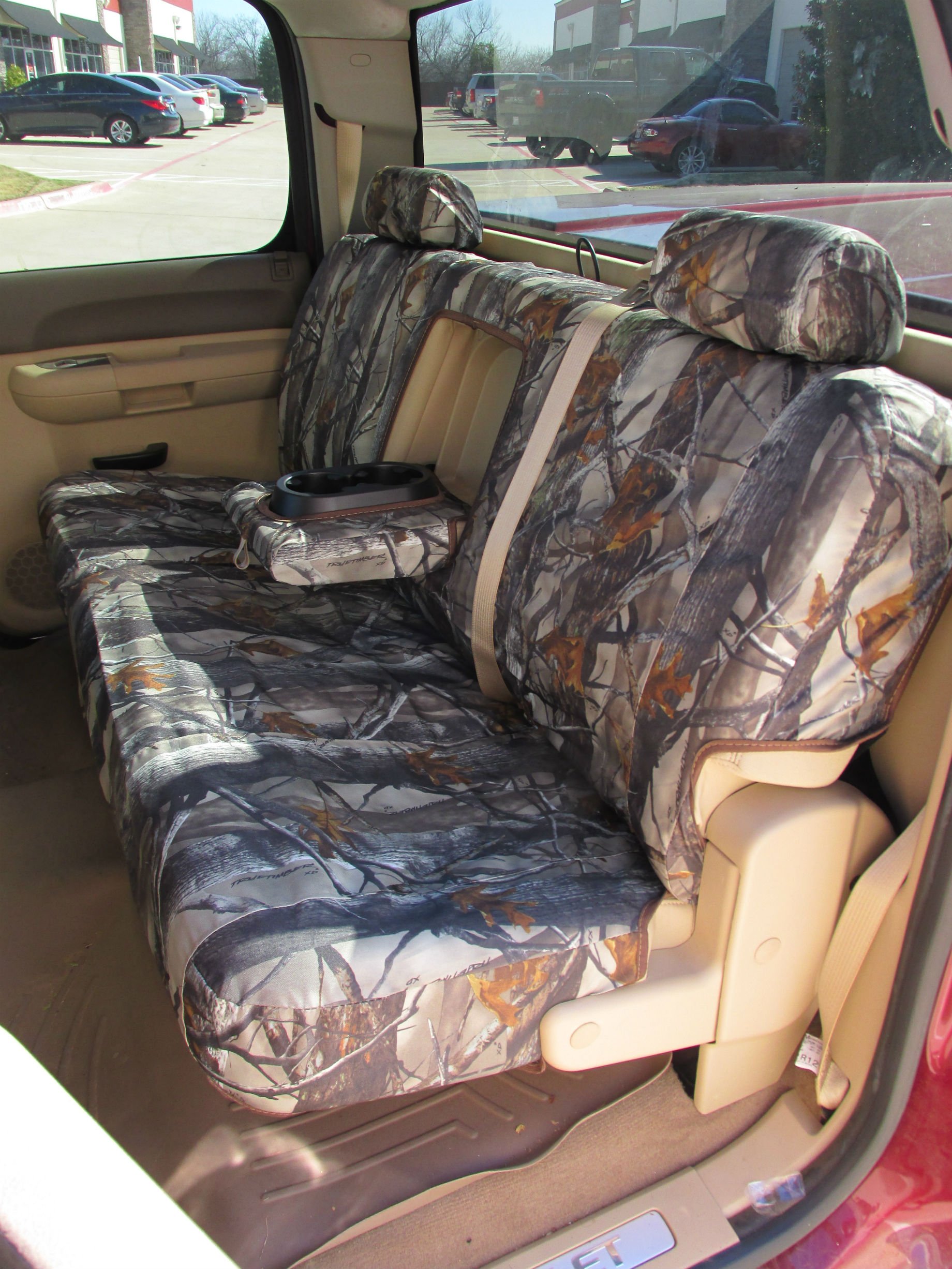 Durafit C1122 XD3 Camo Seat Covers for Chevy Silverado & GMC Sierra Double Cab - 60/40 Split Rear Seat with Integrated Armrest - Heavy Duty Protection for Trucks, Hunting & Outdoor Adventures