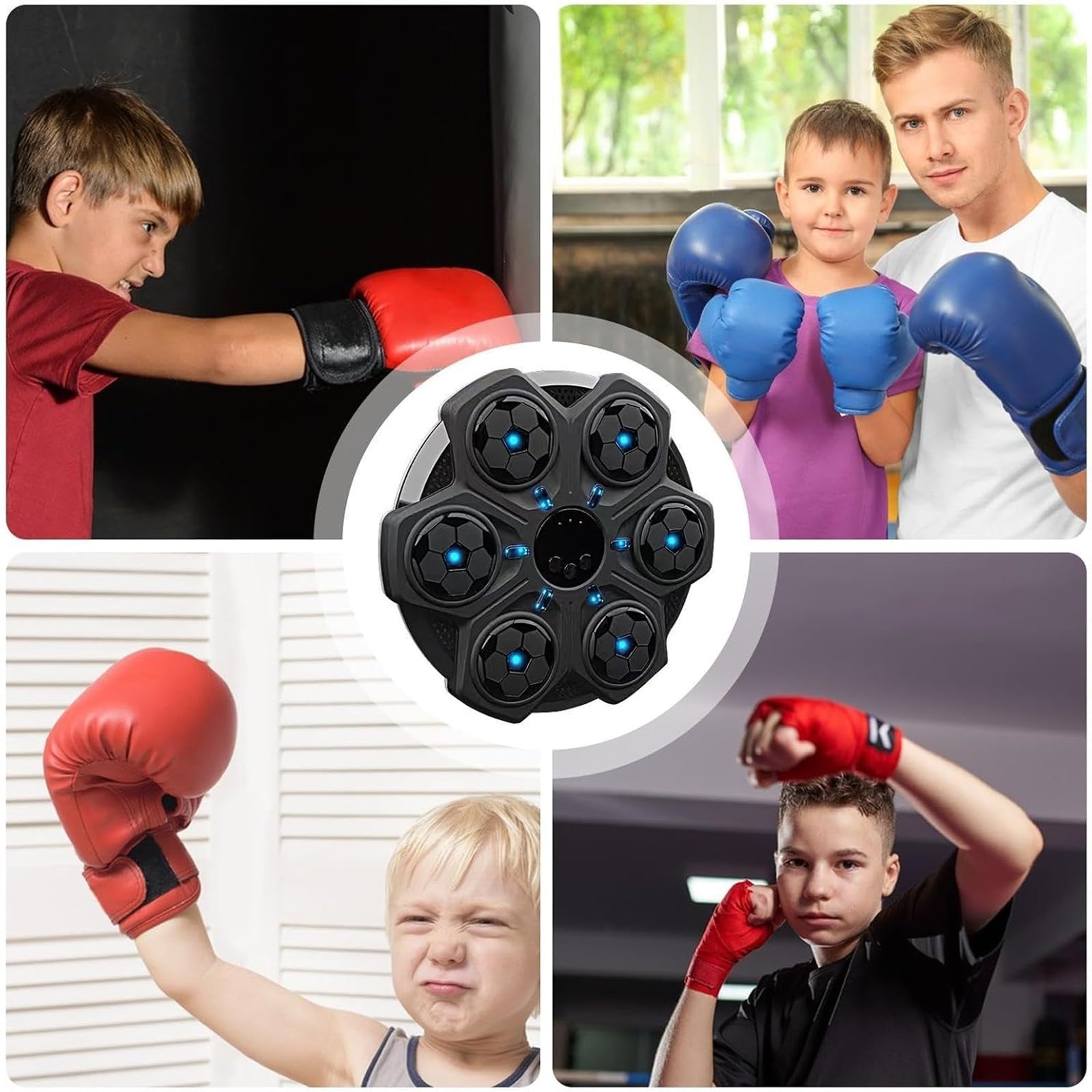 2024 LED Smart Music Boxing Machine with Gloves - Electronic Punching Target for Home Gym & Indoor Workout - Boxing Equipment for Adults & Kids | Perfect for Fitness Training, Stress Relief & Family Fun