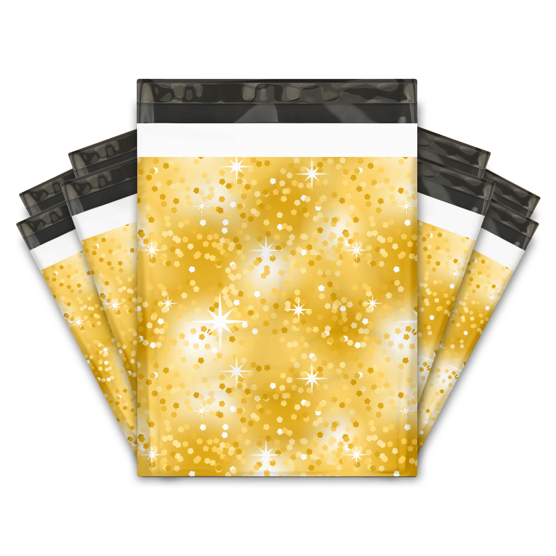 10x13 Gold Confetti Designer Poly Mailers - Premium Printed Shipping Envelopes for Ecommerce, Subscription Boxes & Gift Packaging | Waterproof & Durable Mailing Bags for Small Businesses & Online Stores