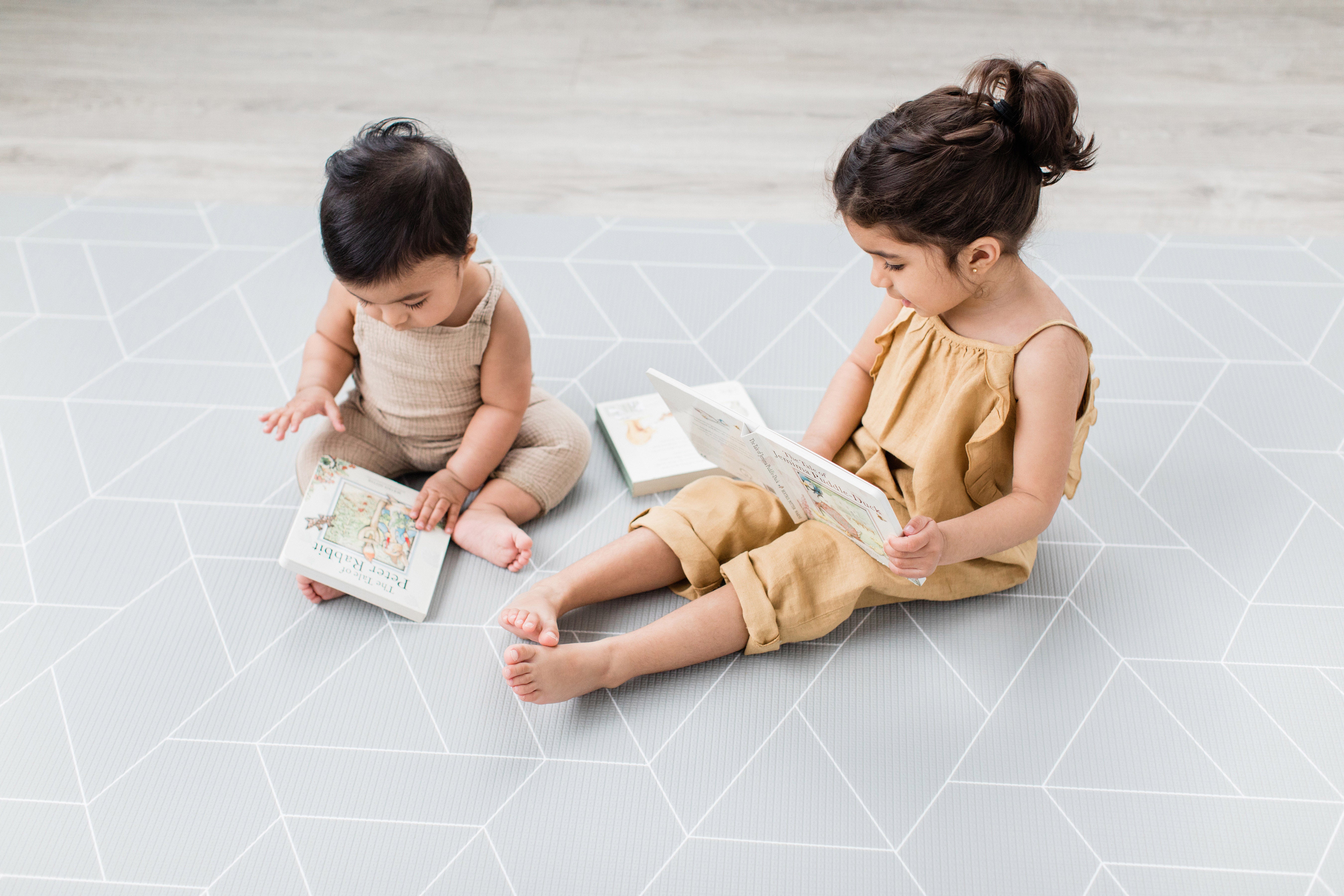Ofie Play Mat - Zen Line + Eze Baby Playmat for Crawling & Tummy Time | Non-Toxic Foam Floor Tiles for Nursery, Daycare & Kids Room | Waterproof & Easy to Clean Activity Mat for Infants & Toddlers