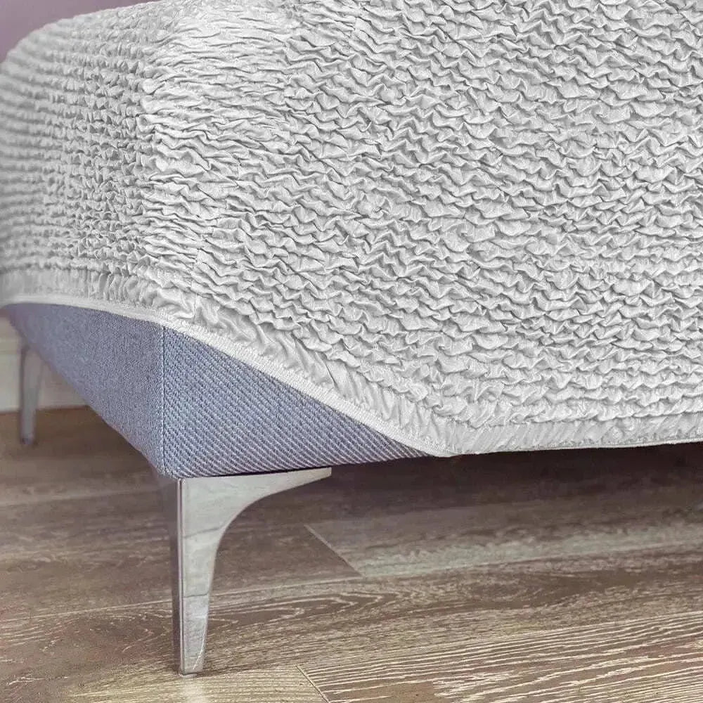 Small Ottoman Slipcover - Microfiber Collection - Perfect for Living Room, Bedroom, and Home Decor