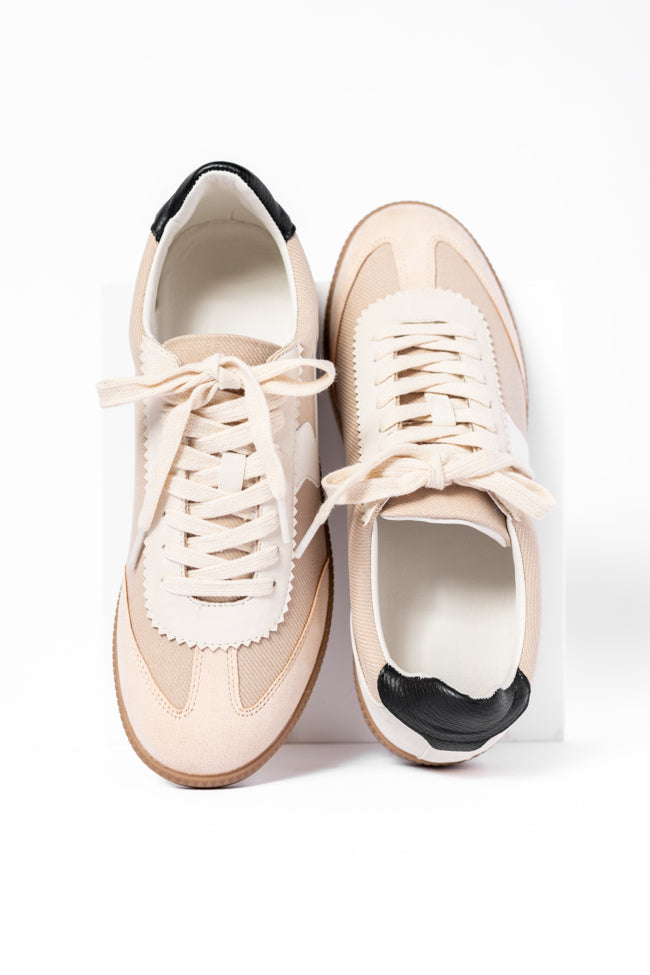Kyla Almond Classic Low Top Sneakers for Women - Comfortable Casual Walking Shoes | Perfect for Everyday Wear, Gym, and Travel