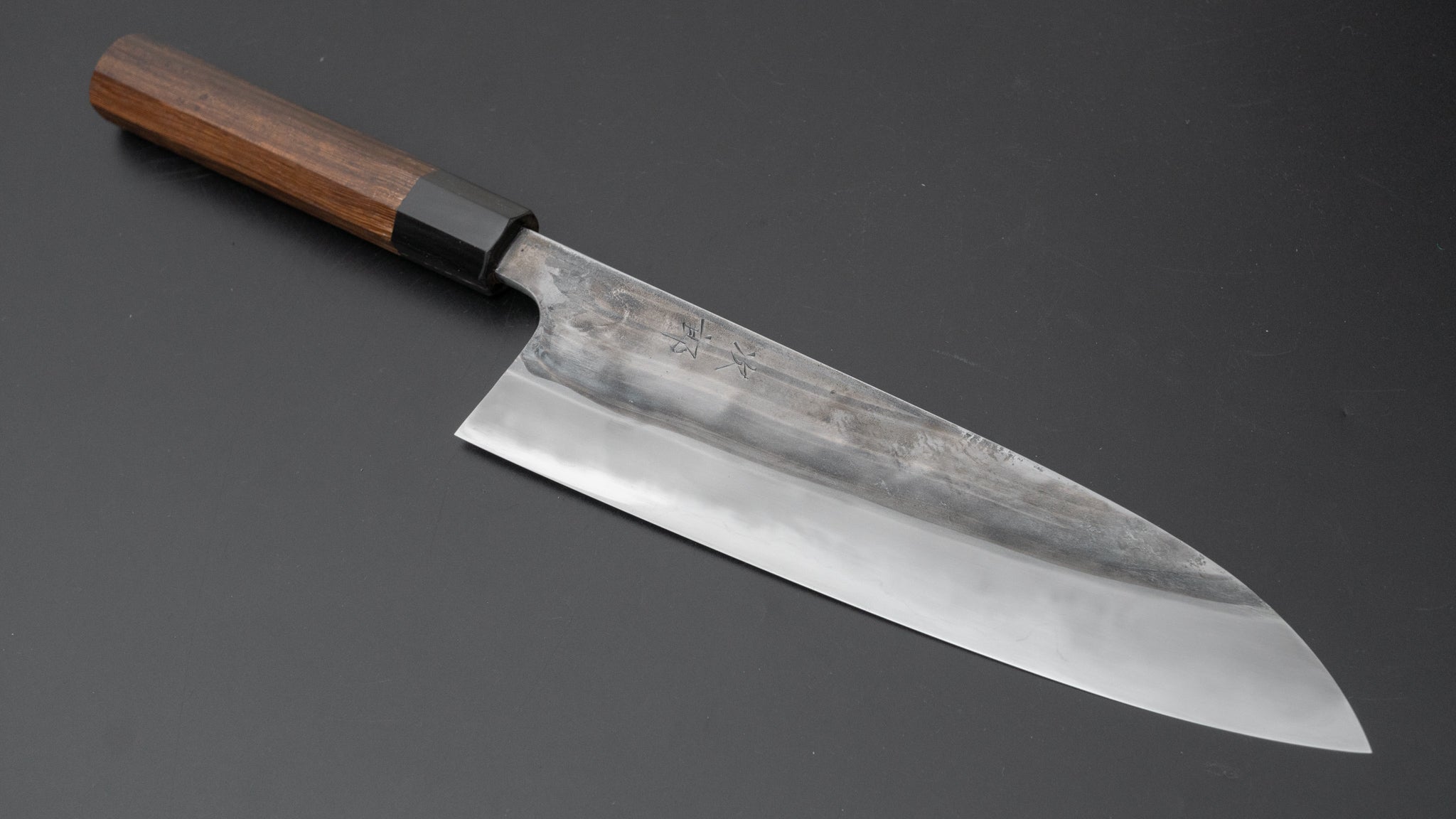 Premium Jiro Tsuchime Wa Gyuto 225mm Japanese Chef Knife with Taihei Tagayasan Handle - Perfect for Sushi, Meat Slicing & Professional Kitchen Use (#542)