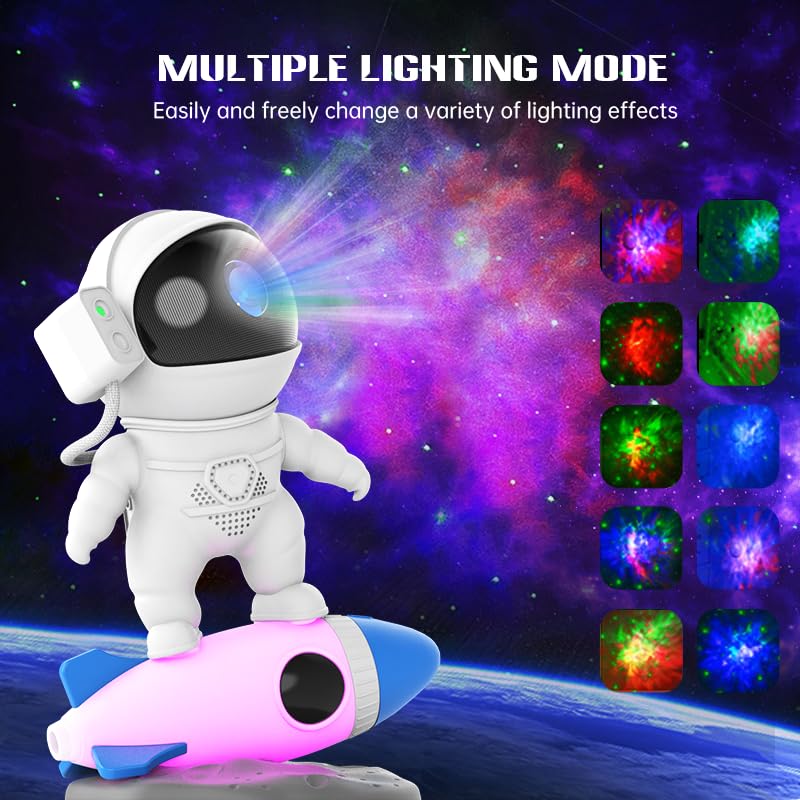 Galaxy Star Projector Night Light with Bluetooth Speaker, Remote & Timer – Astronaut-Themed Starry Sky Projector for Bedroom, Game Room & Home Theater Decor | Perfect for Relaxation, Meditation & Christmas Ambiance