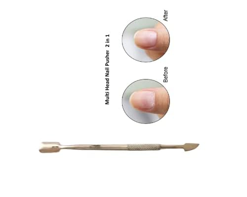 Premium Stainless Steel Cuticle Pusher & Nail Cleaner - Double Ended Manicure Pedicure Tool for Gel Polish Removal - Perfect for Salon & Home Nail Care