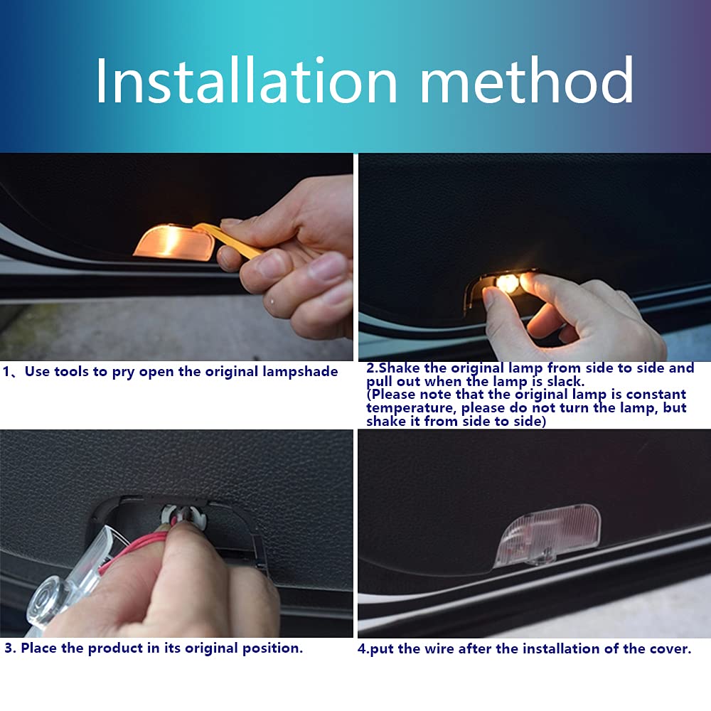 2 Pcs Car Door Projection LED Lights - Laser Logo Emblem Welcome Puddle Lamps Kit for Clear Pilot 2016-Present Models | Custom Shadow Lights for Nighttime Parking & Vehicle Personalization