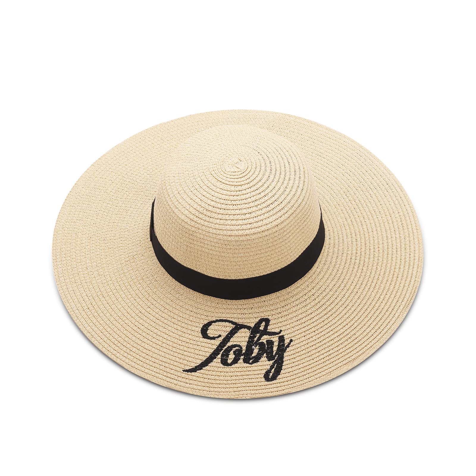 Personalized Foldable Beach Hats for Women - Custom Embroidered Floppy Sun Hats with Wide Brim UV Protection | Perfect for Summer Vacations, Pool Parties, and Outdoor Adventures
