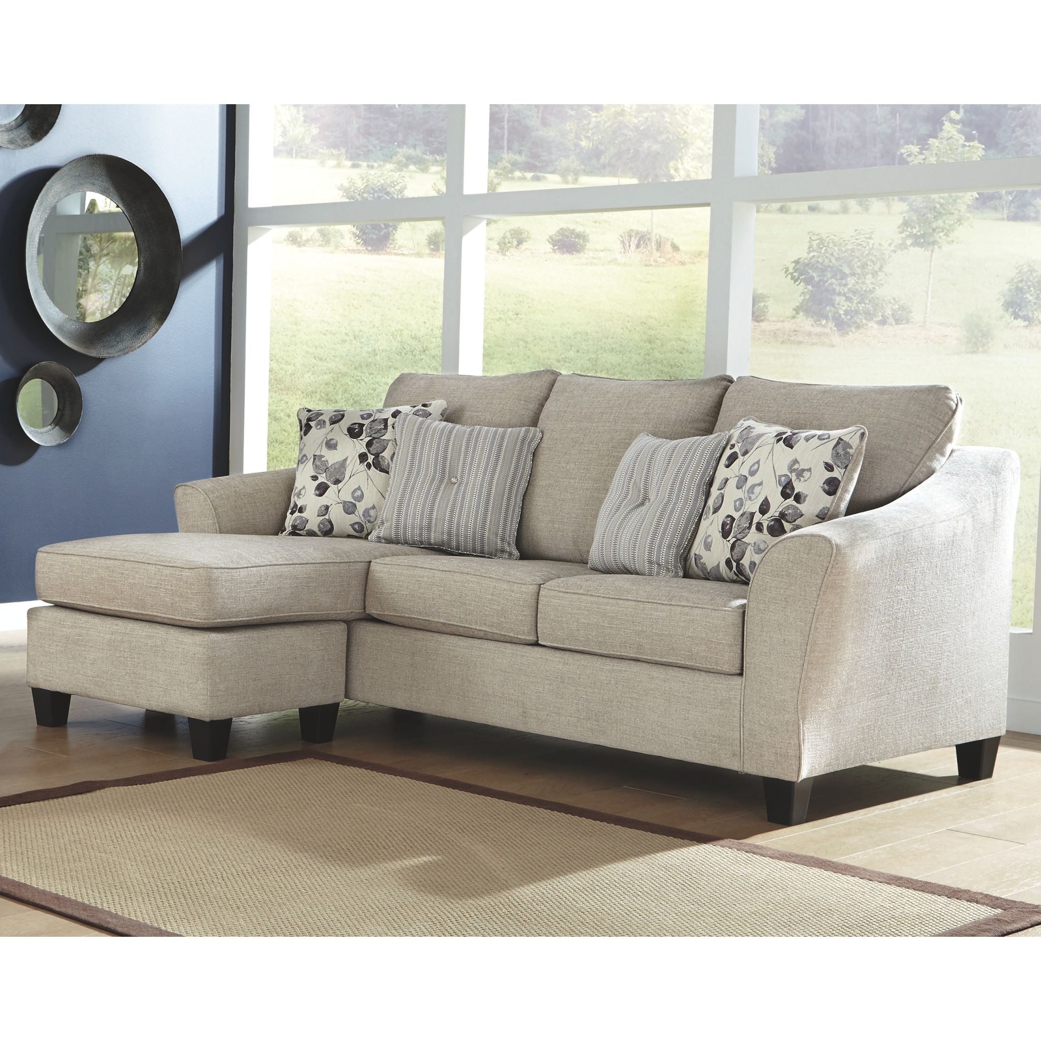Abney Sofa Chaise - Modern Sectional Couch with Chaise Lounge, Comfortable Living Room Furniture for Small Spaces | Perfect for Apartments, Condos & Cozy Home Decor